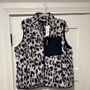 Vineyard Vines navy and white fleece vest NWT XL